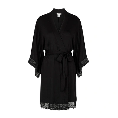 Shop Eberjey Colette Lace-trimmed Jersey Robe