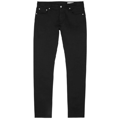 Shop Alexander Mcqueen Black Embroidered Skinny Jeans