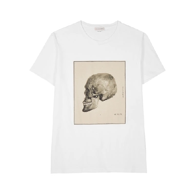 Shop Alexander Mcqueen White Printed Cotton T-shirt