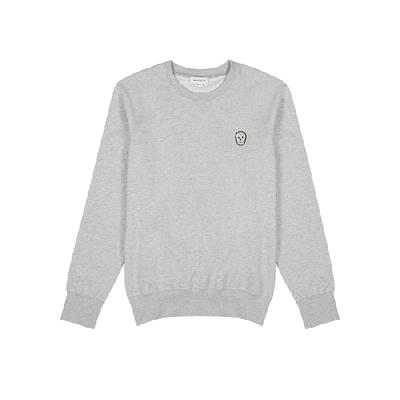 Shop Alexander Mcqueen Grey Skull-appliquéd Cotton Sweatshirt