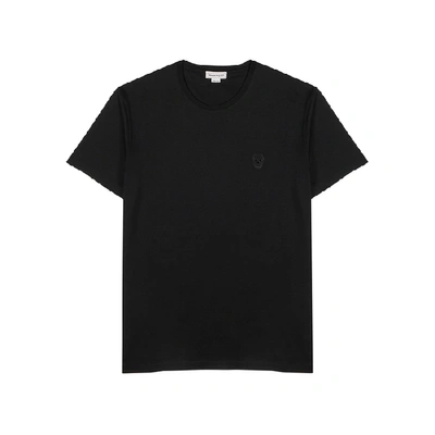 Shop Alexander Mcqueen Black Skull-appliquéd Cotton T-shirt