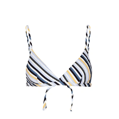 Shop Asceno Striped Triangle Bikini Top