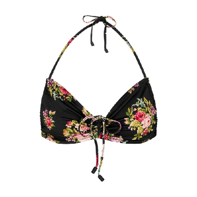 Shop Zimmermann Honour Floral-print Ruched Bikini