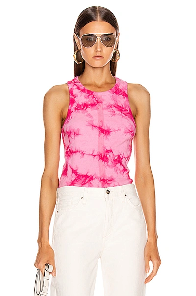 Shop Proenza Schouler White Label Tie Dye Rib Tank Top In Ombre & Tie Dye,pink In Orchid & Pink Tie Dye