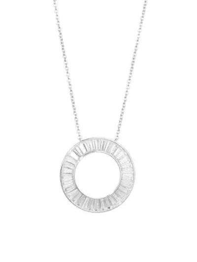 Shop Adriana Orsini Women's Tivoli Silvertone Halo Necklace In Rhodium
