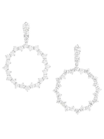 Shop Adriana Orsini Tivoli Rhodium & Goldtone Plated Silver & Cubic Zirconia Open Circle Earrings