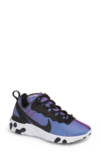 Shop Nike React Element 55 Premium Sneaker In Black/ Active Pink/ White