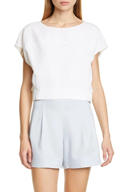 Shop Club Monaco Anachika Short Sleeve Boxy Top In Blanc De Blanc