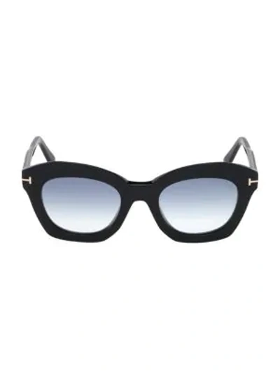 Shop Tom Ford Women's Bardot 53mm Cat Eye Sunglasses In Black Gold