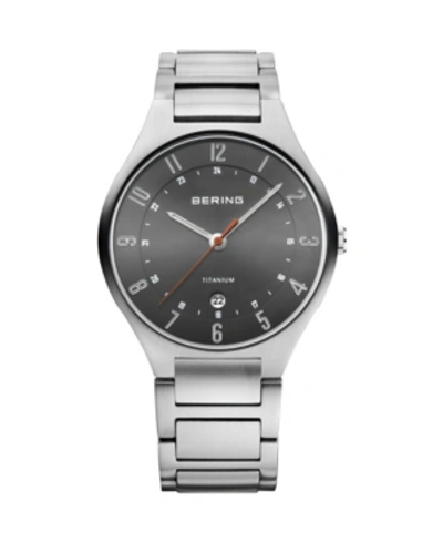 Shop Bering Men's Titanium Case And Multi Link Watch In Gray