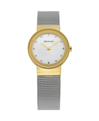 Shop Bering Ladies Classic Two-tone Stainless Steel Mesh Watch In Silver