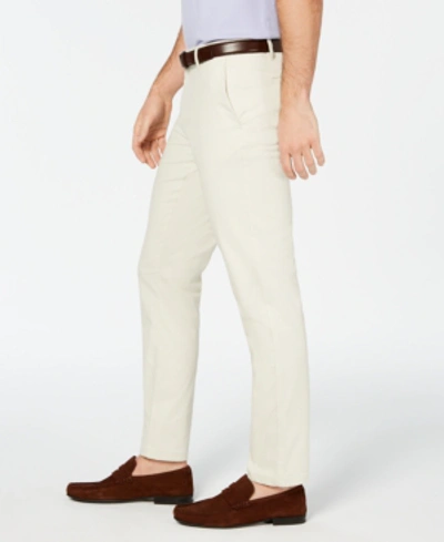 Shop Dkny Men's Bedford Slim-straight Fit Performance Stretch Sateen Pants In Standard White