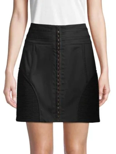 Shop Balmain Stretch Mini A-line Skirt In Black