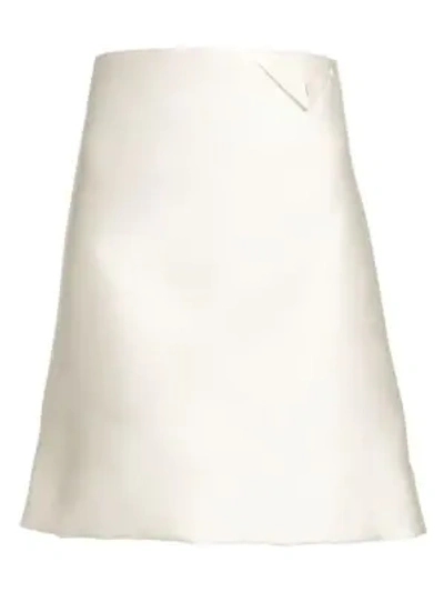 Shop Bottega Veneta Scuba Duchesse A-line Skirt In White