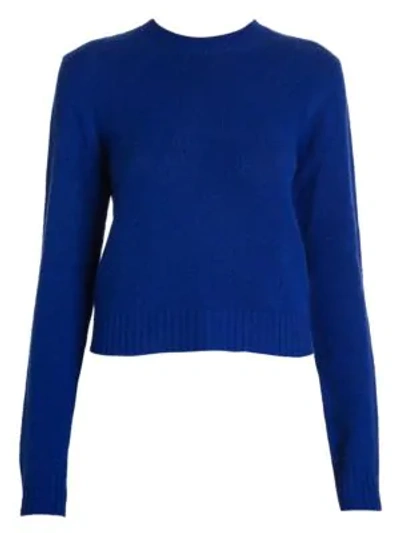 Shop Bottega Veneta Cashmere-blend Cropped Sweater In Blue