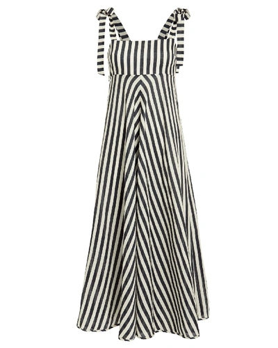 Shop Zimmermann Honour Striped Linen Dress In Multi