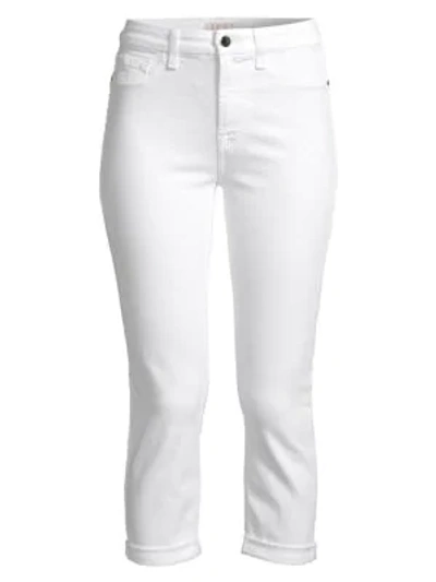 Shop Jen7 By 7 For All Mankind Rolled Cuff Straight Cropped Jeans In White