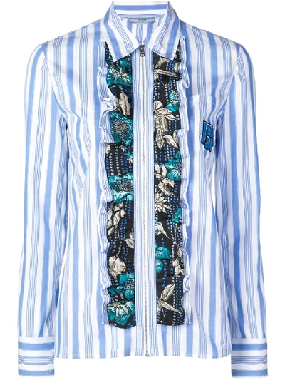 Shop Prada Front Zipped Shirt - Blue
