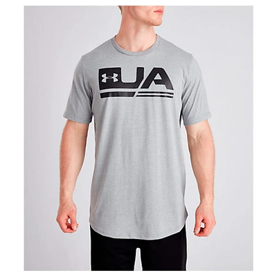 Shop Under Armour Men's Sportstyle Drop Hem T-shirt In Grey