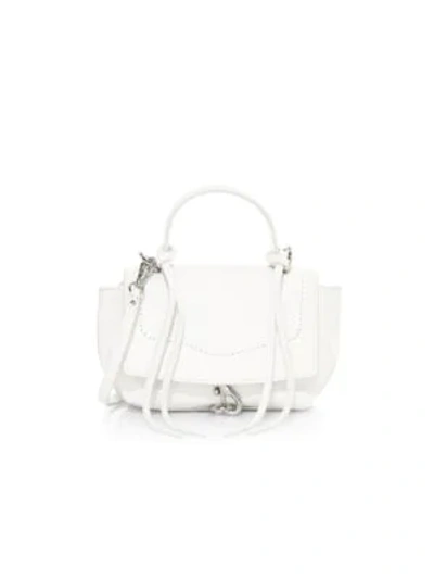 Shop Rebecca Minkoff Mini Stella Leather Satchel In Optic White