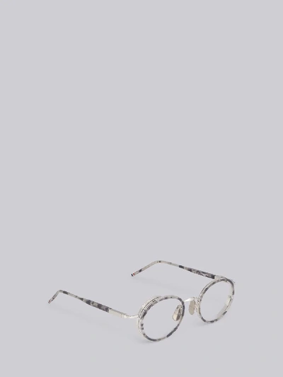 Shop Thom Browne Tortoise Round Sunglasses In Grey