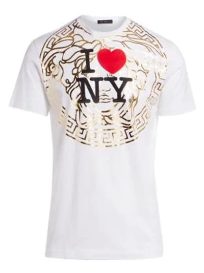 Shop Versace I Love Ny Runway Graphic Tee In White