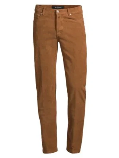 Shop Kiton Stretch Cotton Straight Courduroy Pants In Vicuna Brown