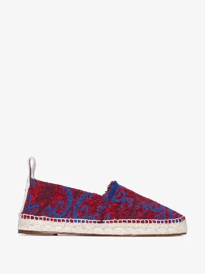 Shop Chloé Red And Blue Woody Patterned Espadrilles