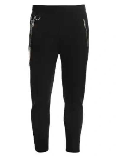 Shop Neil Barrett Side Chain Tapered Trousers In Black