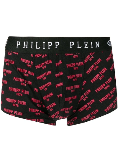 Shop Philipp Plein Logo Boxers In Black