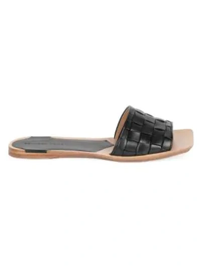 Shop Bottega Veneta Woven Leather Sandals In Black