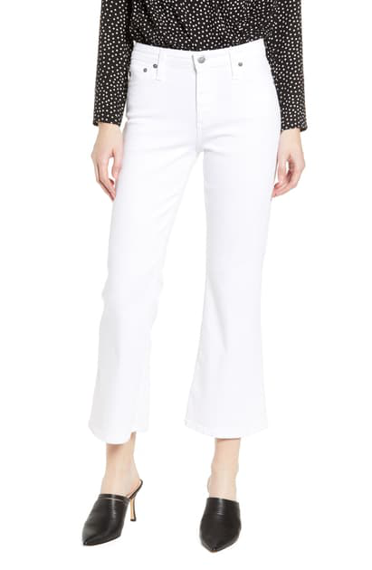 kick flare white jeans