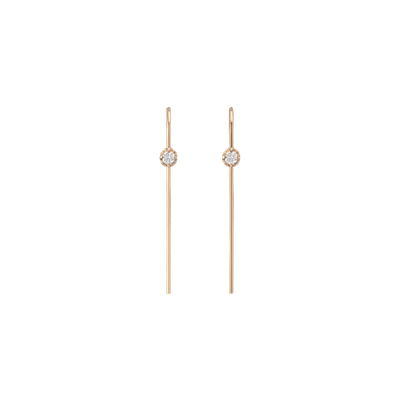 Shop Aurate Long Midi Diamond Hook Earrings In Gold