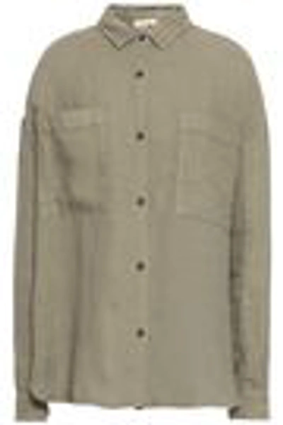 Shop American Vintage Woman Tibtown Linen Shirt Sage Green