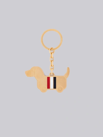 Shop Thom Browne Hector Icon Brass Keyring In Metallic