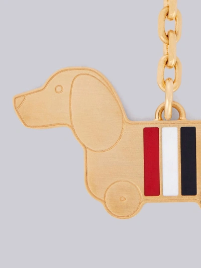 Shop Thom Browne Hector Icon Brass Keyring In Metallic