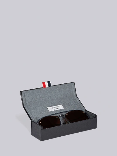 Shop Thom Browne Navy And Black Aviator Sunglasses