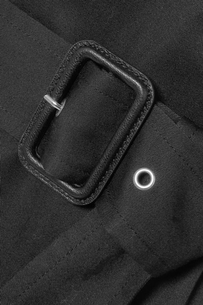 Shop Saint Laurent Gabardine Trench Coat In Black