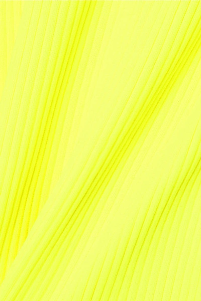 Shop Balenciaga Neon Ribbed-knit Top In Yellow