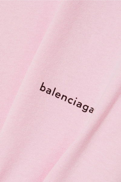 Shop Balenciaga Printed Cotton-jersey T-shirt In Baby Pink