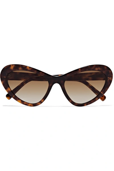 Shop Andy Wolf Blair Oversized Cat-eye Tortoiseshell Acetate Sunglasses