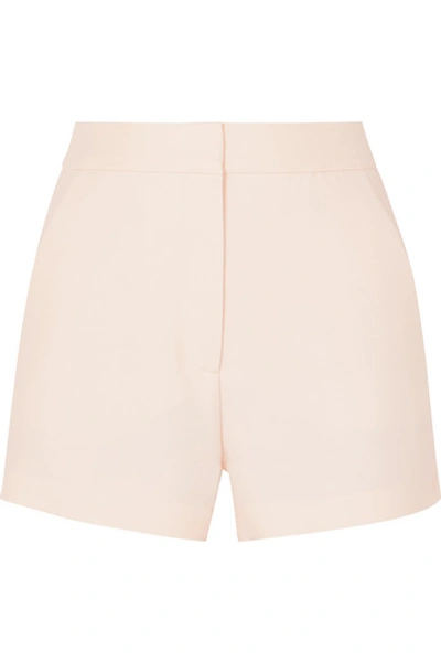 Shop Valentino Wool And Silk-blend Grain De Poudre Shorts In Ivory