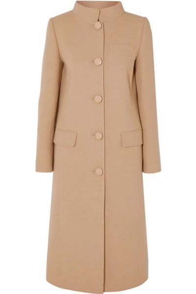 Shop Givenchy Wool-crepe Coat In Brown