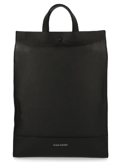Shop Alexander Mcqueen Logo Tote Backpack In Black