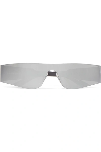 Shop Balenciaga Square-frame Acetate Mirrored Sunglasses In Silver