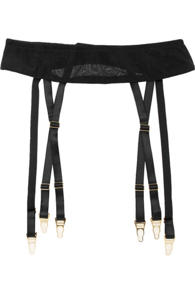 Shop Adina Reay Fran Tulle Suspender Belt In Black