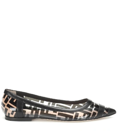 Shop Fendi Pvc Ballet Flats In Black