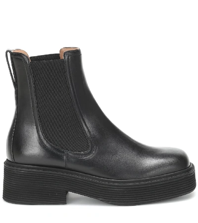 Shop Marni Leather Chelsea Boots In Black