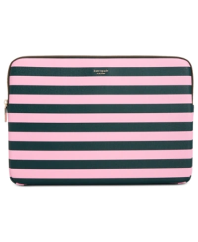 Shop Kate Spade New York Laptop Case Stripe Universal Laptop Sleeve In Pink Multi