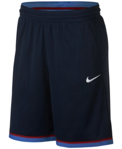 Shop Nike Men's Dri-fit Classic Basketball Shorts In Navy/wht